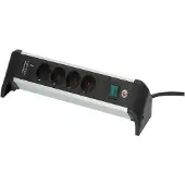 Brennenstuhl 1391040420 Steckdosenleiste ALU-Office-Line 4fach 1.8m USB
