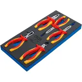 Bgs Accessoires voor gereedschapskoffers, Werkplaatswagen inzet 1/3: VDE tangenset - 5-delig (4132)