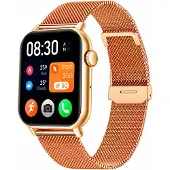 Siltcon Smartwatch Pro – Belfunctie, Hartslagmeter en 4 Bandjes – Goud