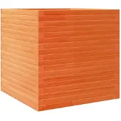 vidaXL Plantenbak 70x70x68,5 cm massief grenenhout wasbruin