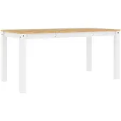 vidaXL Eettafel Panama 160x80x75 cm massief grenenhout wit