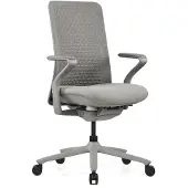 Hjh OFFICE Bureaustoel / draaistoel VERVIO Rugleuning 3D-netstof / zitting stof grijs