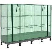 vidaXL Tuinplanter met kasafdekking en wielen, 4 stuks, PP