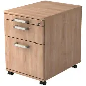 Hjh OFFICE PRO SIGNA AC20 CE - Rolcontainer Hout Walnoot met ophangsysteem Chrome metaal handgreep