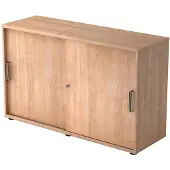 Hjh OFFICE PRO BETA 1752S - Walnoot Hoogte van de map | 2 OH Schuifwandkast Greeplijst kunststof
