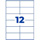 Avery 6175-65 Universele etiketten 105 x 48 mm Papier Wit 65 vellen Permanent hechtend Inkjet, Laser (zwart/wit), Laser (kleur), Kopiëren