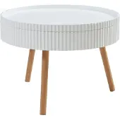 En.casa Salontafel Bongard gegroefd 45xØ60 cm wit en naturel []