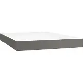 vidaXL Pocketveringmatras, middenhard, grijs, 140x200x20 cm, kunstleer