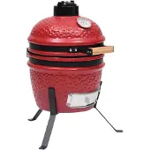 vidaXL Kamado barbecue 2-in-1 56 cm keramiek rood