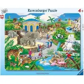Ravensburger puzzel kinderpuzzel zoo bezoek 45 stukjes karton.