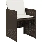 vidaXL 15-delige Tuinset met kussens poly rattan bruin