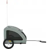 vidaXL Hondenfietstrailer oxford stof en ijzer grijs