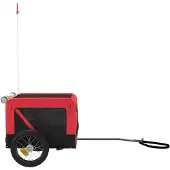 vidaXL Hondenfietstrailer oxford stof en ijzer rood en zwart