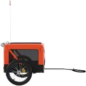 vidaXL Hondenfietstrailer oxford stof en ijzer oranje en zwart
