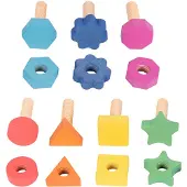 TickiT Regenboog Houten Moeren en Bouten, 1 set, Hout, Meerkleurig