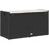 vidaXL Buitenbank met opbergruimte en kussen, zwart, 100 cm