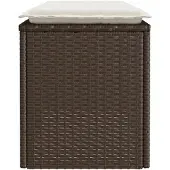 vidaXL Tuinbank met kussen, bruin, 110x40x44 cm, polyrotan