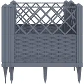 vidaXL Plantenbak met pinnen 43,5x43,5x43,5 cm polypropeen blauwgrijs