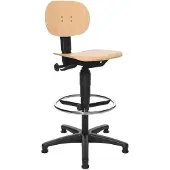 Topstar Werkdraaistoel | vloerglijders + voetring | beukenhout | 590-840 mm | 1 stuk - 72210 HO1T
