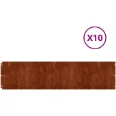 vidaXL Grasziering, 10 stuks, 25 x 103 cm, weerbestendig staal, roestkleur