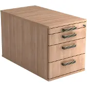 Hjh OFFICE PRO SIGNA TC30 SG - Rolcontainer Hout Walnoot met 3 lades Greeplijst kunststof