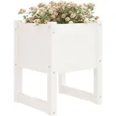 vidaXL Plantenbak 40x40x52,5 cm massief grenenhout wit