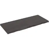 vidaXL Wastafelblad 120x50x(2-4) cm behandeld massief hout donkerbruin