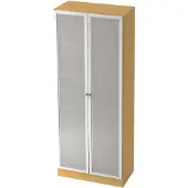 Hjh OFFICE PRO SIGNA K 6100G SG - Beuken/Zilver Hoogte van de map | 5 OH met knop Kast met matglazen deuren