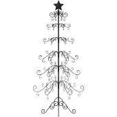vidaXL Kerstdecoratie kerstboom 180 cm metaal zwart