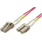 Roline glasvezelkabel, 50/125µm, OM4, LC/LC connector, LSOH (vlamvertragend), geringe verliezen, paars, 0,5 meter