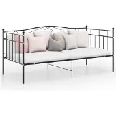 vidaXL Slaapbank metaal zwart 90x200 cm