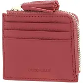 Coccinelle Leren Kaarthoes Tassel Credit Card Holder Pot Lichtrood