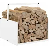 vidaXL Brandhoutrek 40x40x40 cm koudgewalst staal wit
