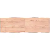 vidaXL Tafelblad natuurlijke rand 160x50x(2-4) cm eikenhout lichtbruin