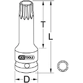 Ks Tools 9110949 911.0949 Kracht-dopsleutelinzet M9 1/2