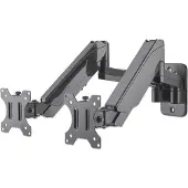 Manhattan 461627 Wandbeugel voor monitor Aantal monteerbare displays: 2 Display(s) 43,2 cm (17) - 81,3 cm (32) Zwart Draaibaar, In hoogte verstelbaar,