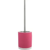 Spirella MSV Shine Toilet/wc-borstel houder - keramiek/metaal - fuchsia roze - 38 cm - Toiletborstels