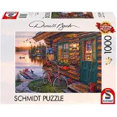 Schmidt - Legpuzzel - Hut aan het meer met fiets - Darrell Bush - 1000 stukjes - Volwassenen - vanaf 12 jaar