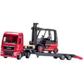 Siku 1763, MAN Vrachtwagen met Linde Vorkheftruck, schaal 1:87, metaal/kunststof