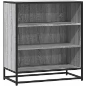 vidaXL Dressoir, grijs Sonoma, 68x35x76 cm, van houtvezel en metaal