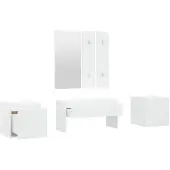 vidaXL Garderobe set bewerkt hout wit