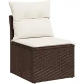 vidaXL 8-delige Loungeset met kussens poly rattan bruin