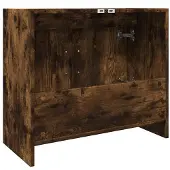 vidaXL Wastafelkast 63x29x55 cm bewerkt hout gerookt eikenkleurig