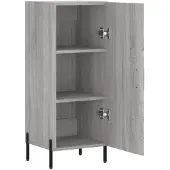 vidaXL Dressoir 34,5x34x90 cm bewerkt hout grijs sonoma eikenkleurig