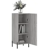 vidaXL Dressoir, grijs Sonoma, 34,5 x 34 x 90 cm, houtvezel