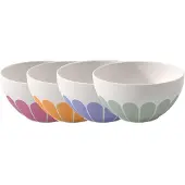 Villeroy & Boch Müslischalen-Set Fleur Vert ø 14,1 cm Set van 4