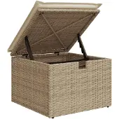 DKD Home Decor 6-delige tuinmeubelset met sofa en kussens, beige, van polyrotan