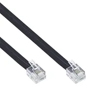 InLine RJ12 - RJ12 telefoonkabel / zwart - 20 meter