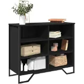 vidaXL Dressoir, zwart, 91x35,5x74,5 cm, houtvezel