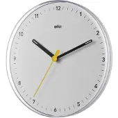 Braun 67683 Wandklok Kwarts 230 mm Active White (mat) Slepend uurwerk (geluidsloos)